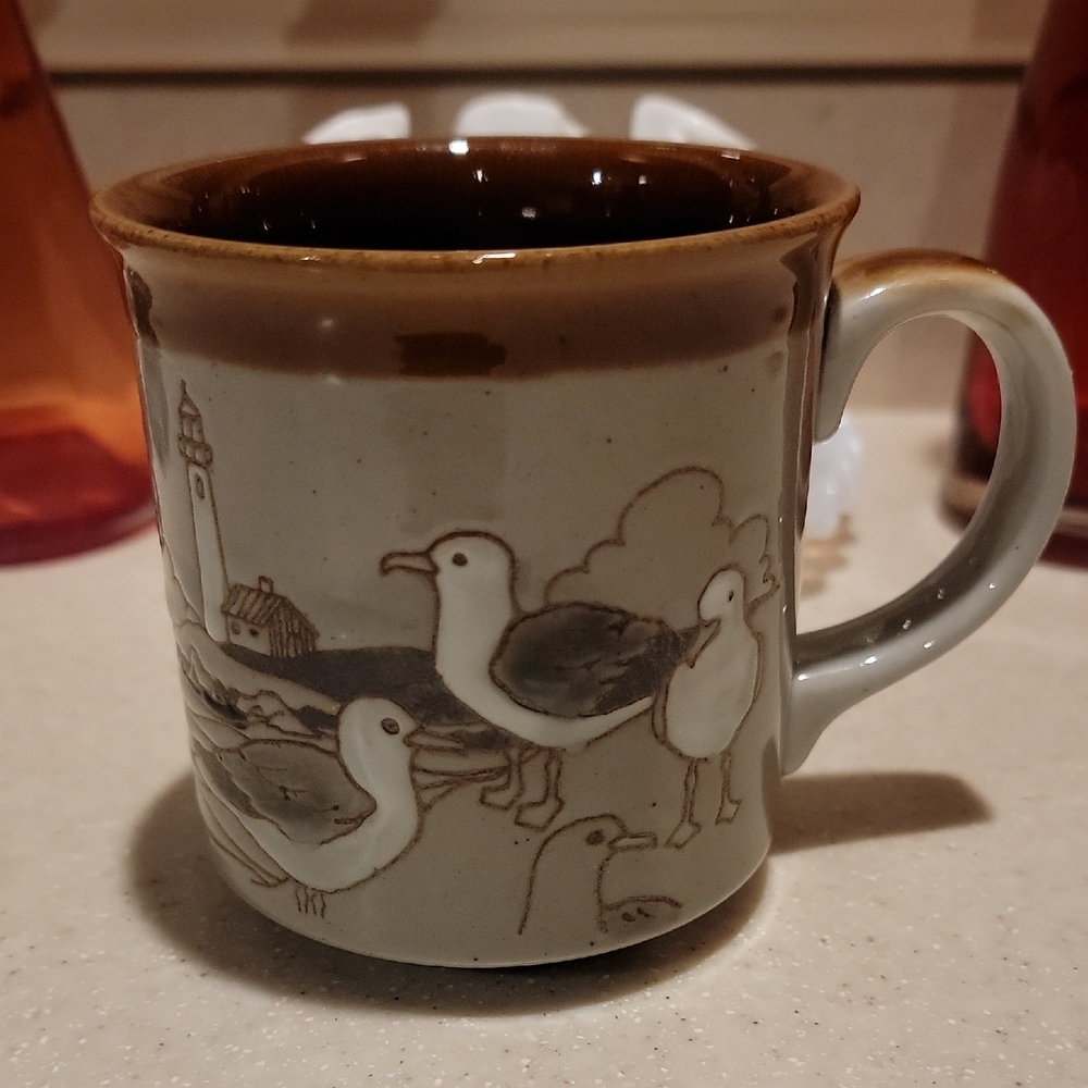 Seagull and Lighthouse Ceramic Mug